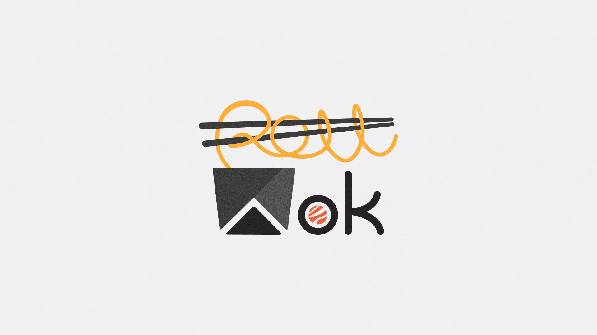 Разработка логотипа суши-бара «Roll Wok Club» в Вёшках